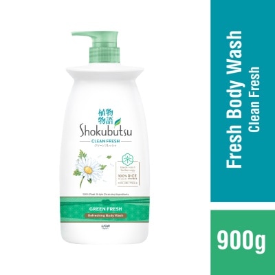 SHOKUBUTSU Body Shower Foam Green Fresh 900g