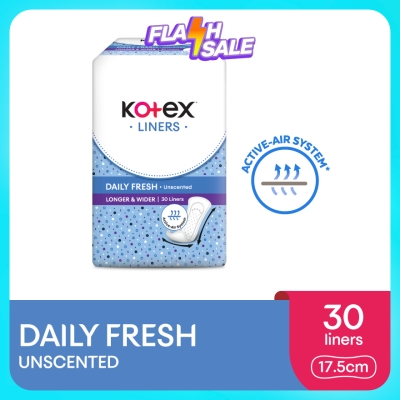 KOTEX - Longer & Wider Unscented Pantyliner 17.5cm (30s) - Breathable, Comfortable & Rapid Absorption Liners image
