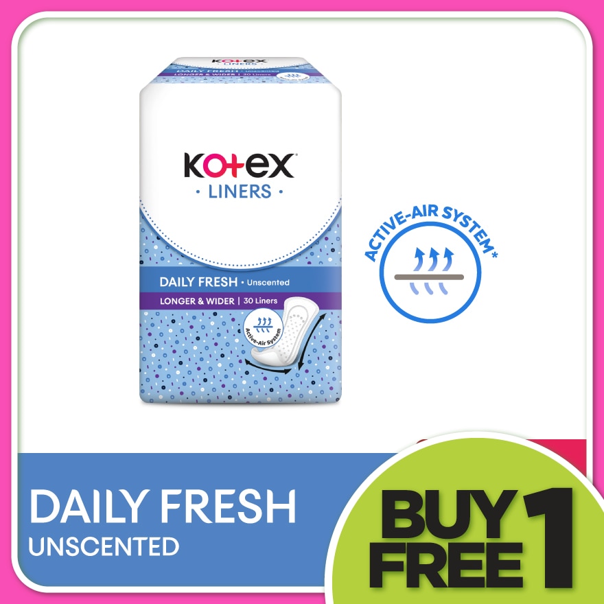 Longer & Wider Unscented Pantyliner 17.5cm (30s) - Breathable, Comfortable & Rapid Absorption Liners