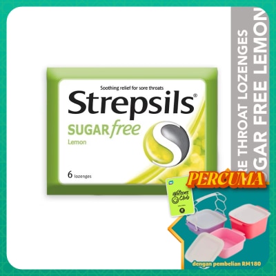 STREPSILS - Sore Throat Lozenges Sugar Free Lemon 6s