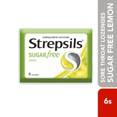 STREPSILS Sore Throat Lozenges Sugar Free Lemon 6s