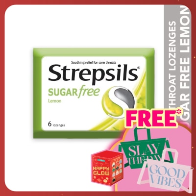 STREPSILS Sore Throat Lozenges Sugar Free Lemon 6s