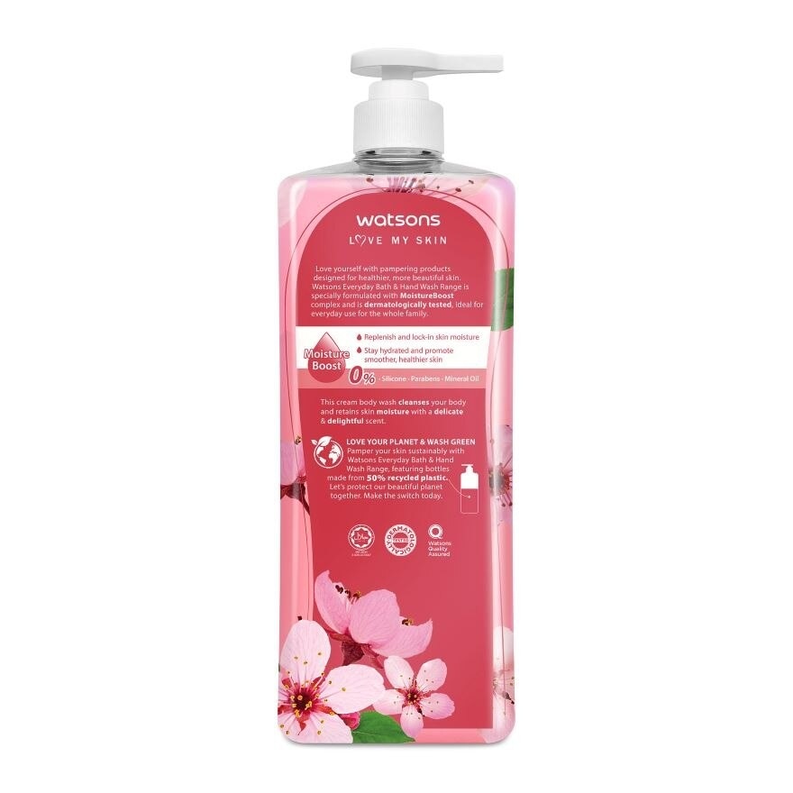 Cherry Blossom Scented Cream Body Wash 1L