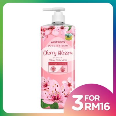 WATSONS Cherry Blossom Scented Cream Body Wash 1L