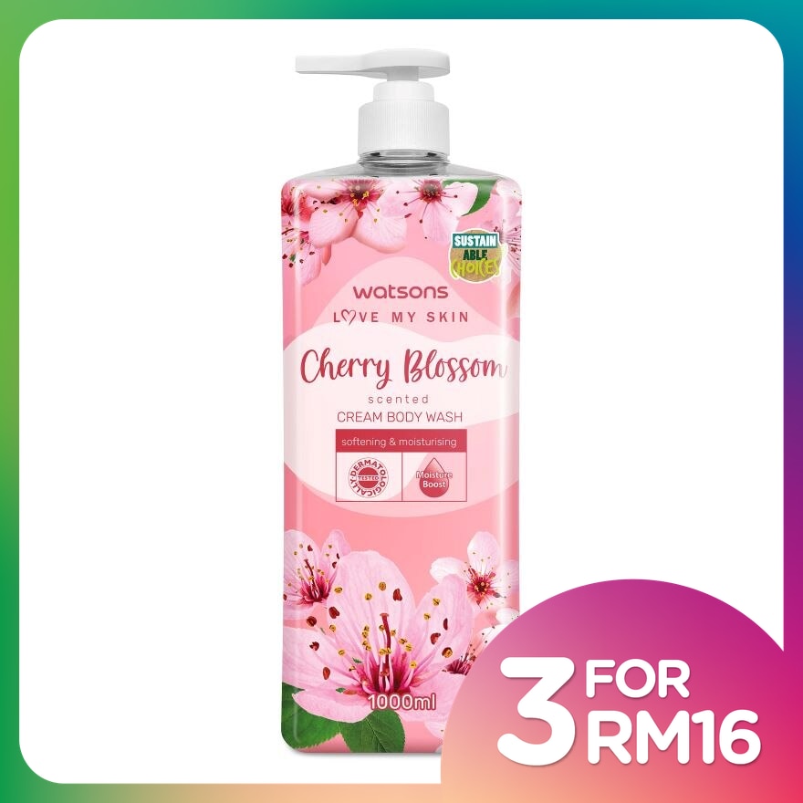 Cherry Blossom Scented Cream Body Wash 1L