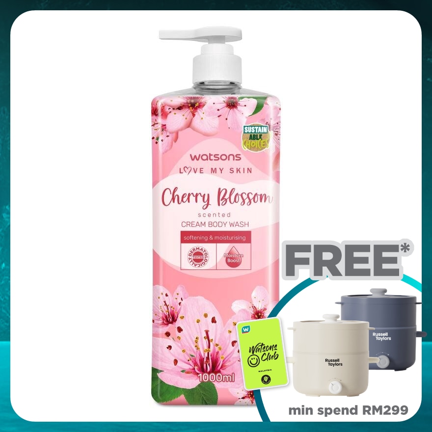 Cherry Blossom Scented Cream Body Wash 1L