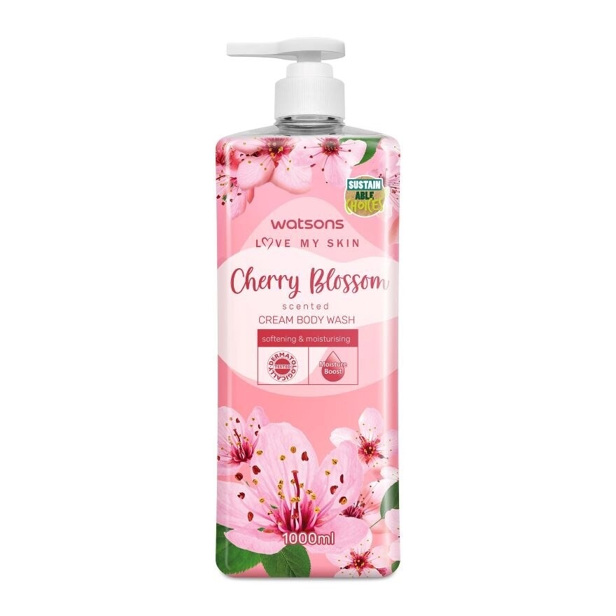 Cherry Blossom Scented Cream Body Wash 1L