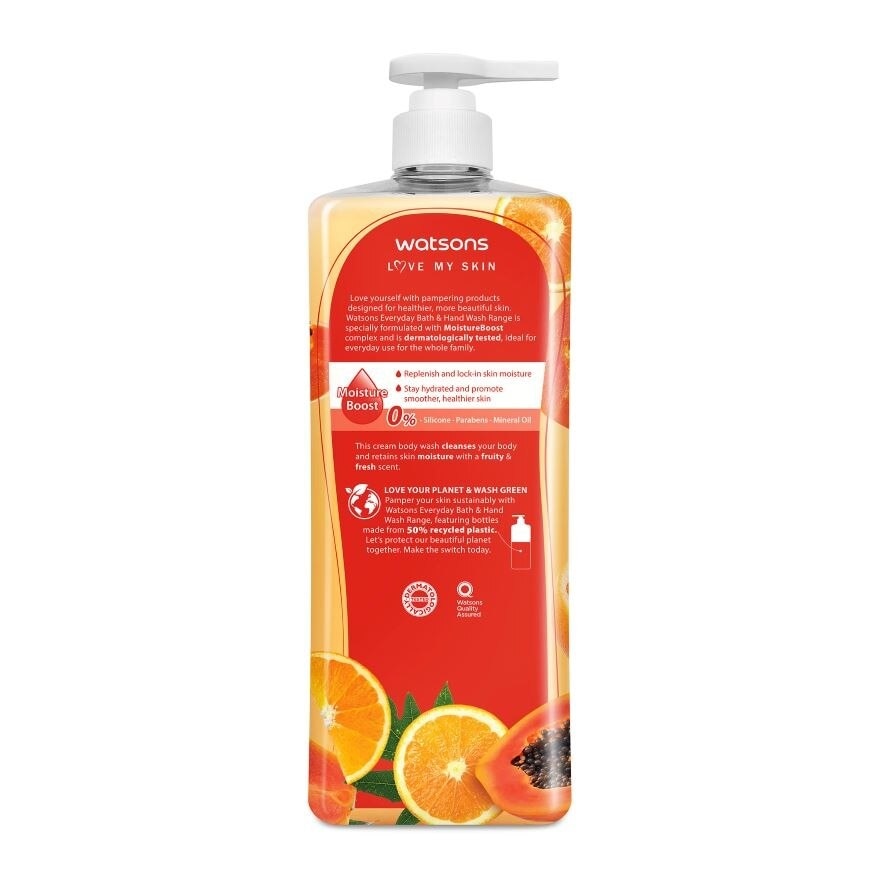 Papaya Orange Scented Cream Body Wash 1L