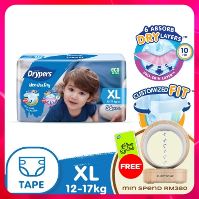 DRYPERS - Wee Wee Dry Jumbo Tape XL 36s
