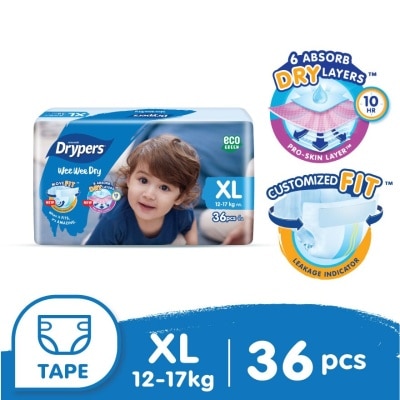 DRYPERS Wee Wee Dry Jumbo Tape XL 36s