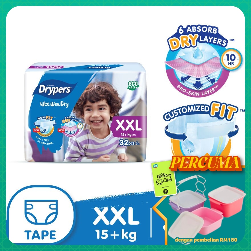 Wee Wee Dry Jumbo Tape XXL 32s