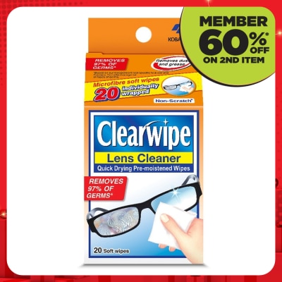 CLEARWIPES Quick Drying Pre-Moistened Wipes 20s