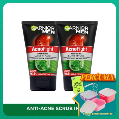 GARNIER MEN - Acnofight Anti-Acne Foam Twin Pack 2X100ml