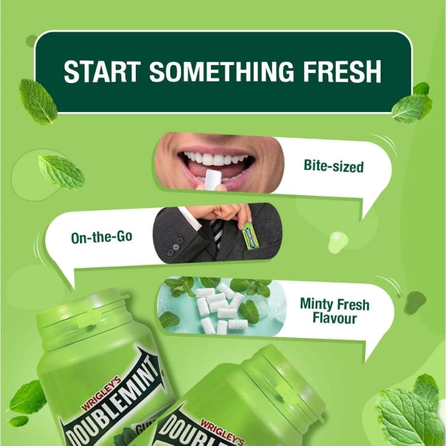 Doublemint Chewing Gum Peppermint Bottle 58g