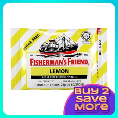 FISHERMAN'S Sugar Free Lemon Lozenges 25g