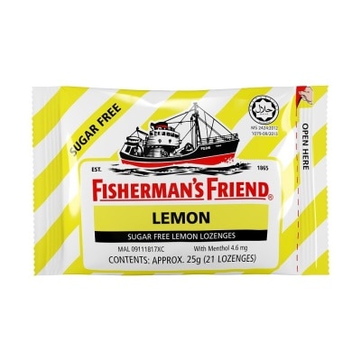 FISHERMAN'S Sugar Free Lemon Lozenges 25g