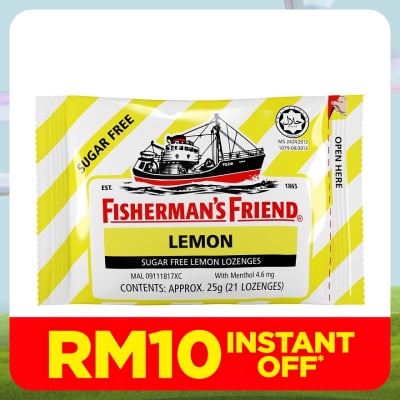 FISHERMAN'S Sugar Free Lemon Lozenges 25g