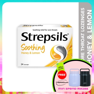 STREPSILS - Sore Throat Lozenges Soothing Honey & Lemon 24s