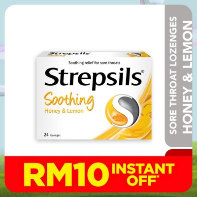 STREPSILS Sore Throat Lozenges Soothing Honey & Lemon 24s