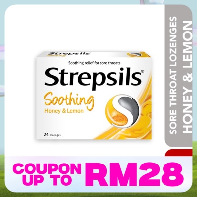 STREPSILS Sore Throat Lozenges Soothing Honey & Lemon 24s