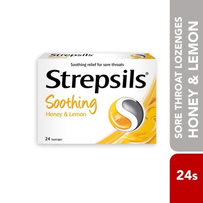 STREPSILS Sore Throat Lozenges Soothing Honey & Lemon 24s