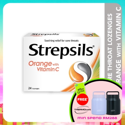 STREPSILS - Sore Throat Lozenges Orange with Vitamin C 24s