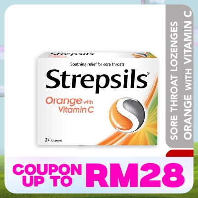 STREPSILS Sore Throat Lozenges Orange with Vitamin C 24s