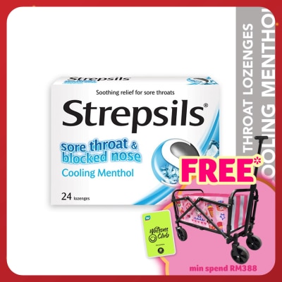 STREPSILS Sore Throat Lozenges Cooling Menthol 24s