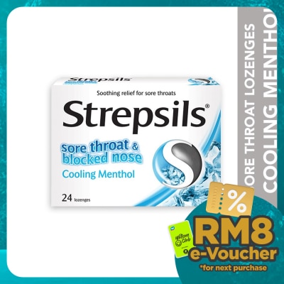 STREPSILS Sore Throat Lozenges Cooling Menthol 24s
