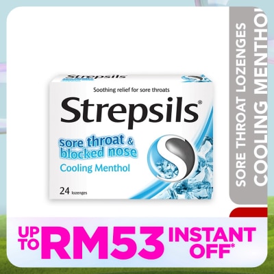 STREPSILS Sore Throat Lozenges Cooling Menthol 24s
