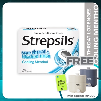 STREPSILS Sore Throat Lozenges Cooling Menthol 24s