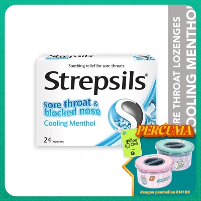STREPSILS Sore Throat Lozenges Cooling Menthol 24s