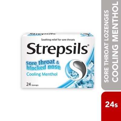 STREPSILS Sore Throat Lozenges Cooling Menthol 24s