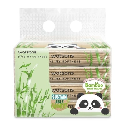 WATSONS Forest-Friendly Bamboo Travel Tissues 3PlyX50sX4