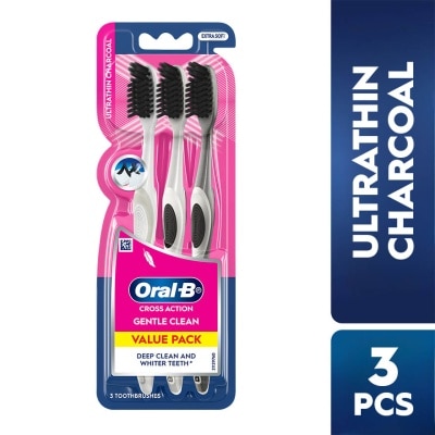 ORAL-B Cross Action Ultrathin Charcoal Toothbrush 3S