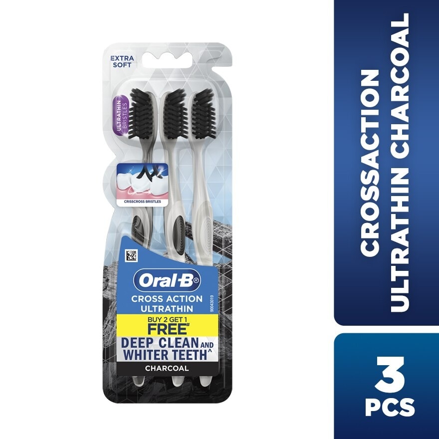 Cross Action Ultrathin Charcoal Toothbrush 3S