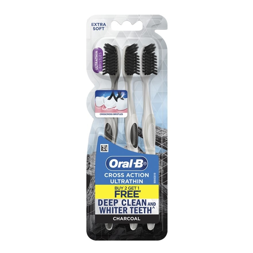 Cross Action Ultrathin Charcoal Toothbrush 3S