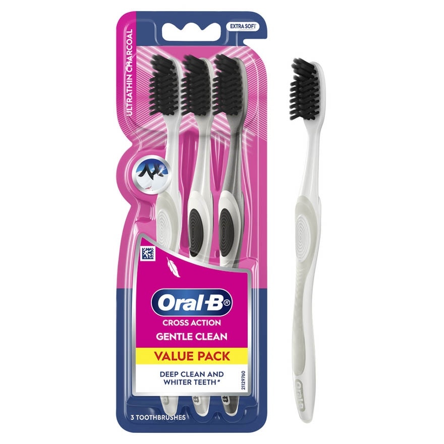 Cross Action Ultrathin Charcoal Toothbrush 3S