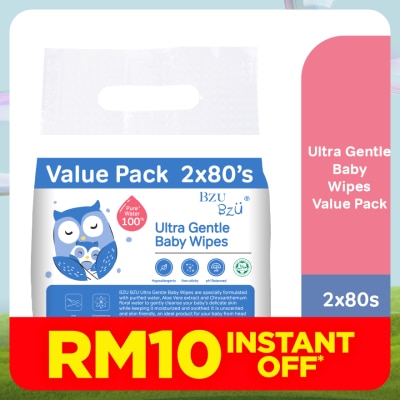 BZU BZU Ultra Gentle Baby Wipes 80x2