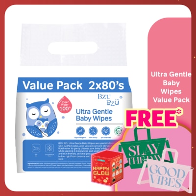 BZU BZU Ultra Gentle Baby Wipes 80x2