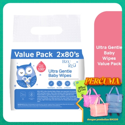 BZU BZU Ultra Gentle Baby Wipes 80x2