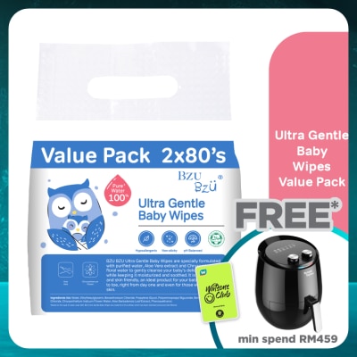 BZU BZU Ultra Gentle Baby Wipes 80x2