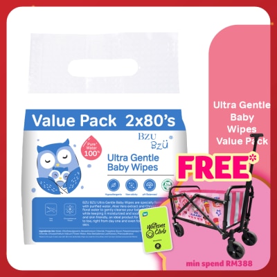 BZU BZU Ultra Gentle Baby Wipes 80x2