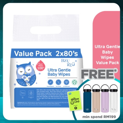BZU BZU Ultra Gentle Baby Wipes 80x2