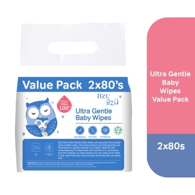 BZU BZU Ultra Gentle Baby Wipes 80x2