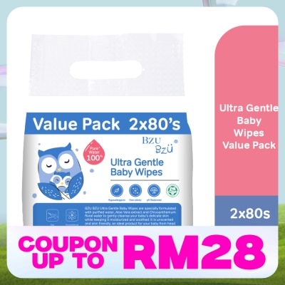 BZU BZU Ultra Gentle Baby Wipes 80x2