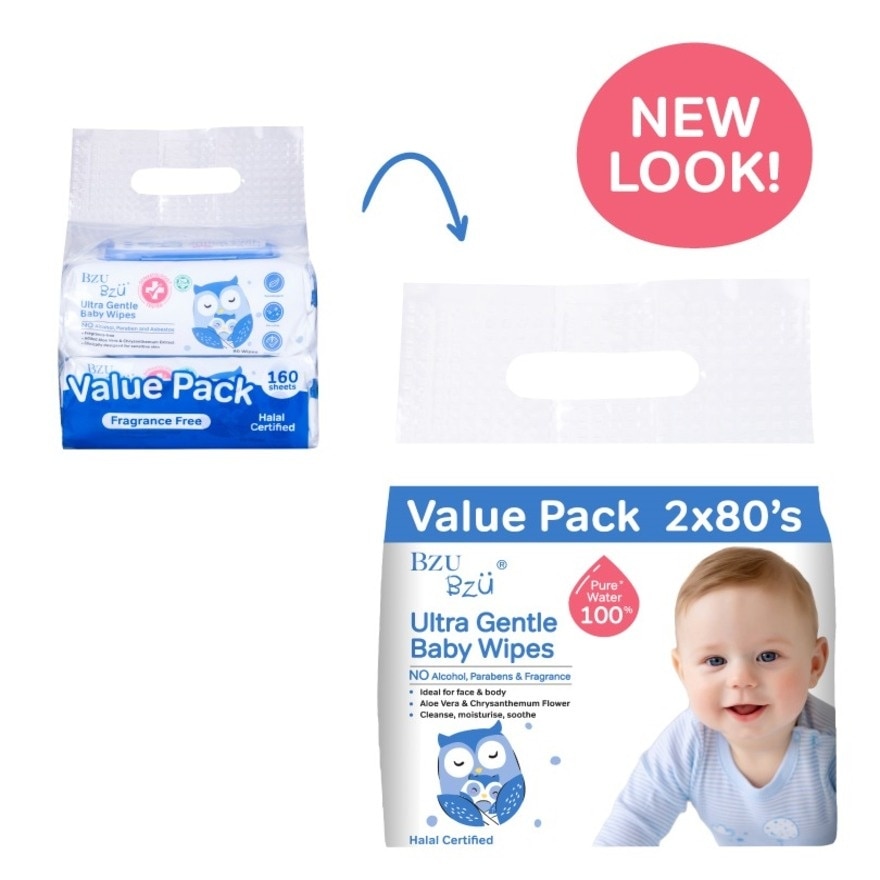 Ultra Gentle Baby Wipes 80x2