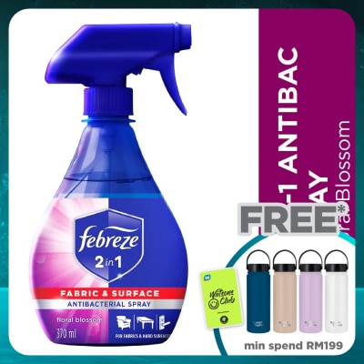 FEBREZE 2-in-1 Antibacterial Disinfectant Spray Floral Blossom 370ml Bottle
