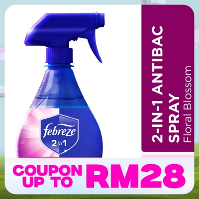 FEBREZE 2-in-1 Antibacterial Disinfectant Spray Floral Blossom 370ml Bottle