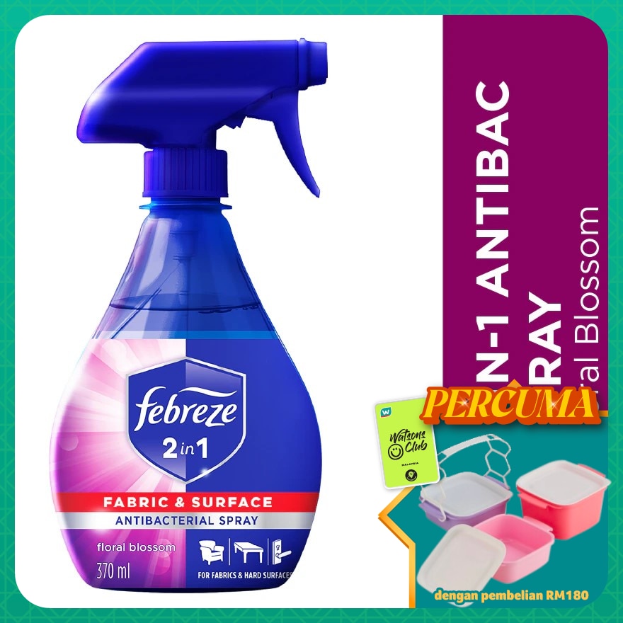 2-in-1 Antibacterial Disinfectant Spray Floral Blossom 370ml Bottle